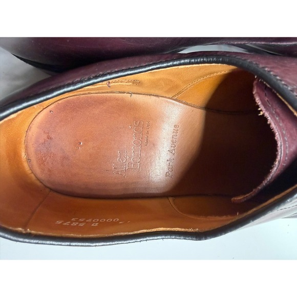 Allen Edmonds Park Avenue Mens 13 D Burgundy Leather Cap Toe Oxford Shoes 5875 - Picture 7 of 10